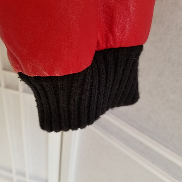 Vintage genuine leather  bomber jacket red - Picture 2 of 8